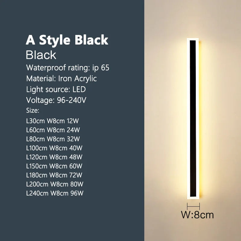 Outdoor waterproof wall lamp LED  strip background wall lamp stair garden lamp living room bedroom bedside ip65 wall lights