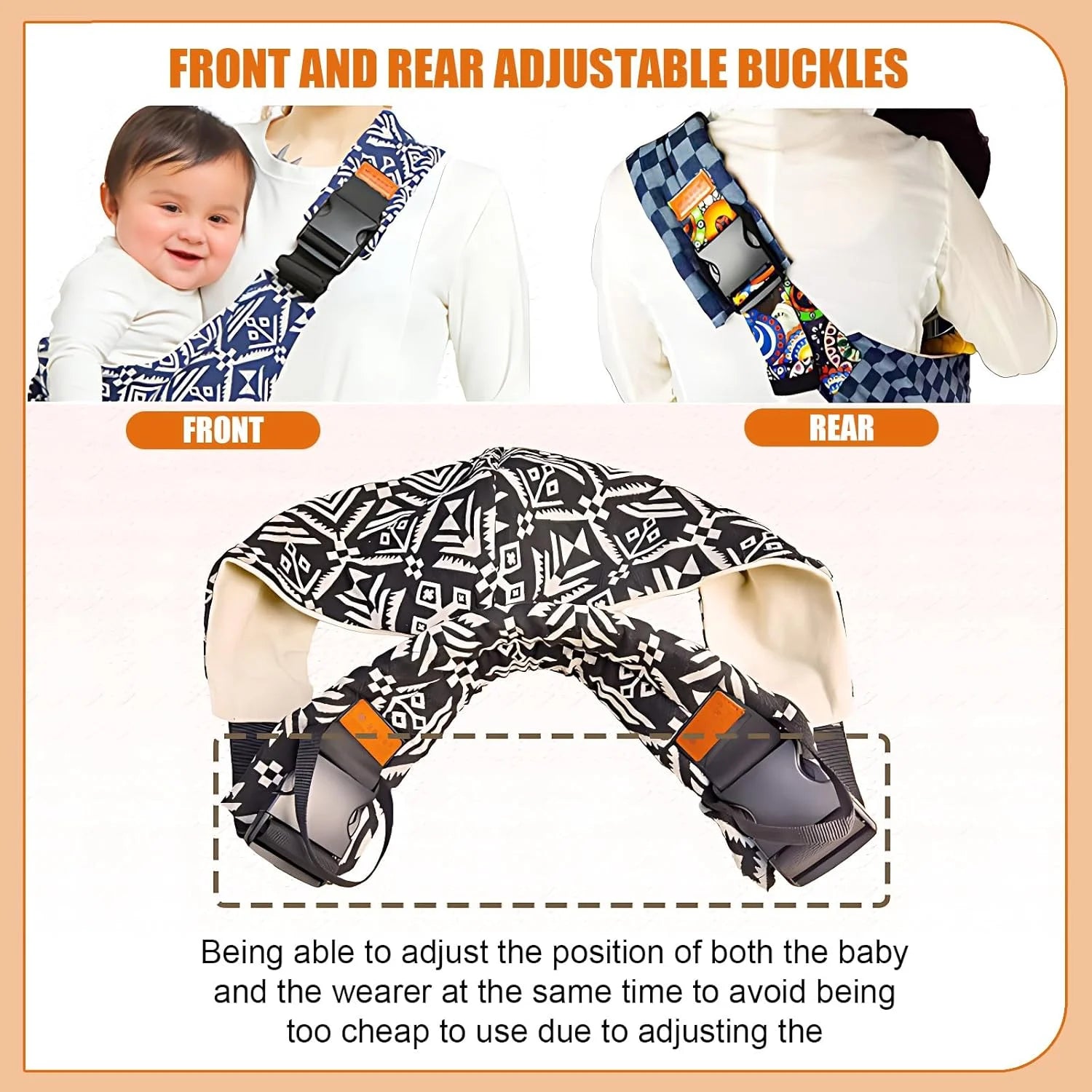Baby Carrier Newborn Crossbody Wrap with Hip Seat – Adjustable Portable Sling for Travel & Infants - I YAN