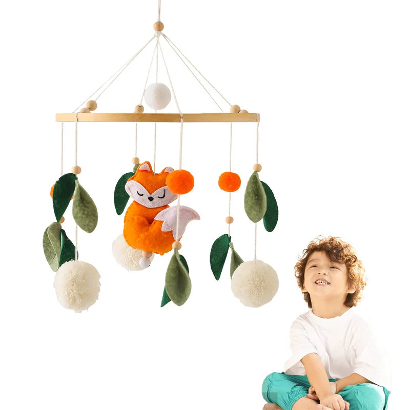 Hot Air Balloon Wooden Baby Crib Mobile – Musical Bed Bell & Rattles for Newborns 0–12M - I YAN