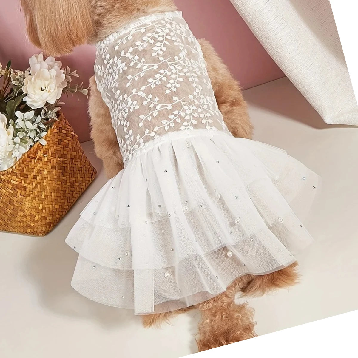 Pet Wedding Party Suit Breathable Summer Mesh Outfit Formal Costume for Dogs and Cats