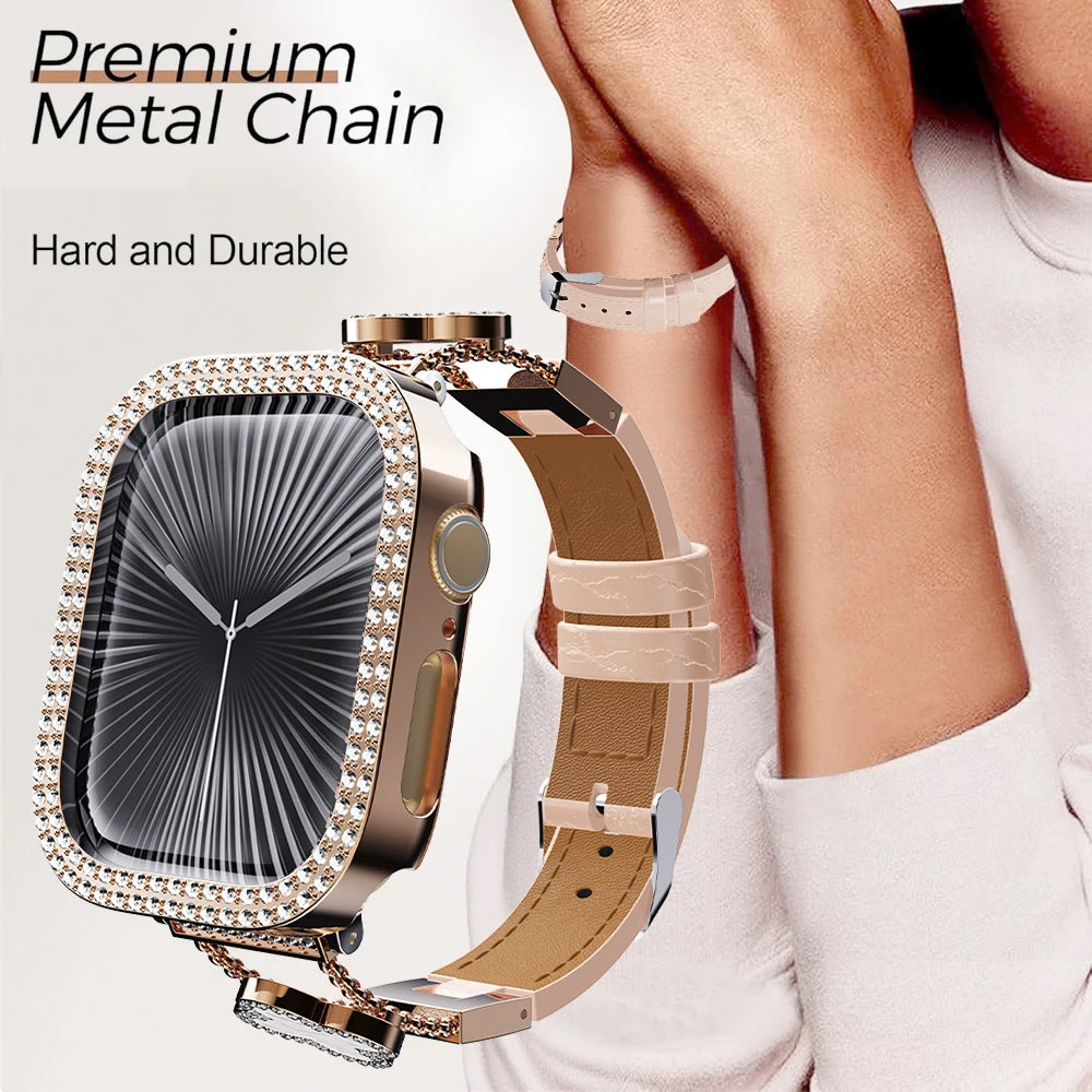 Women's Luxury Rhinestone Smartwatch | 2.04" AMOLED, Bluetooth Calling, Fitness Tracker - I YAN