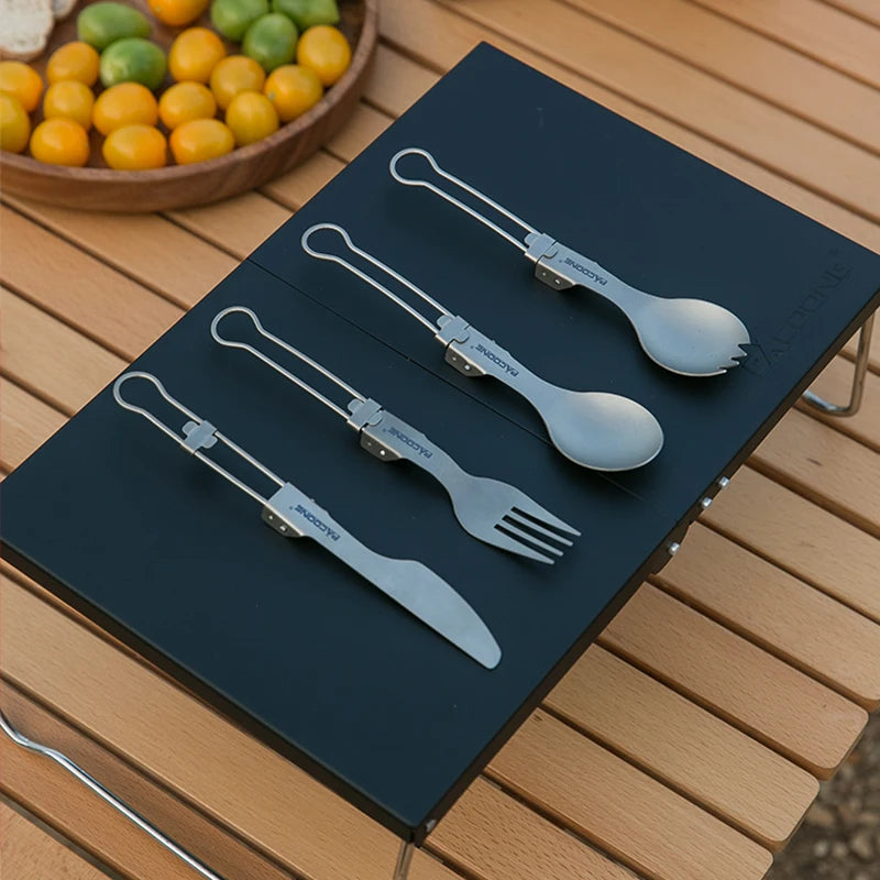Camping Titanium Spork Spoon Outdoor Lightweight Fork Tableware Portable Picnic Hiking Travelling Ultralight Dinnerware