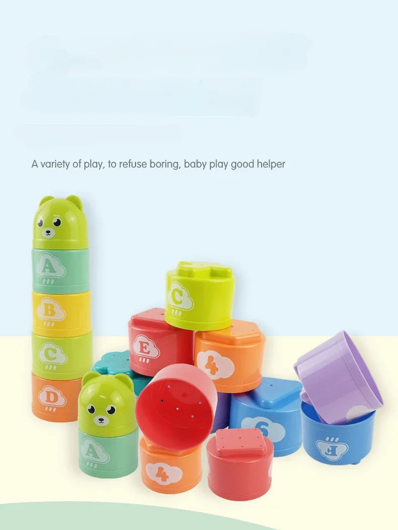 I YAN Kid Brain Response Battle Fold Cup game showing colorful stackable fold cups for hand speed and early education fun.