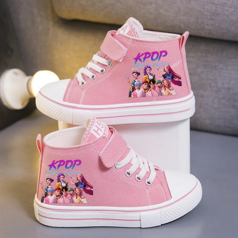 Kpop Demon Hunters Children's Canvas Shoes Fashion Student Shoes Boys Girls Outdoor Sport Shoes Sneakers Print Kids Casual Shoes