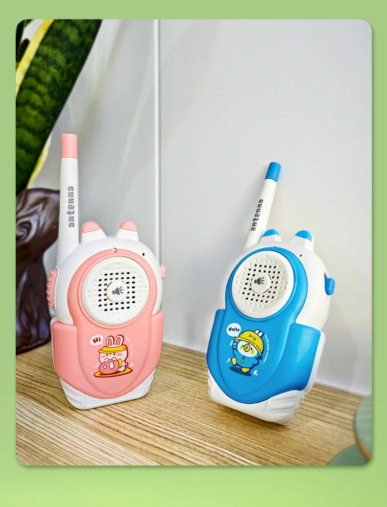 2PC Children's Walkie-talkies Wireless Cartoon Pagers Remote Intercom Outdoor Kids Toys Parent-child Interaction Education Game