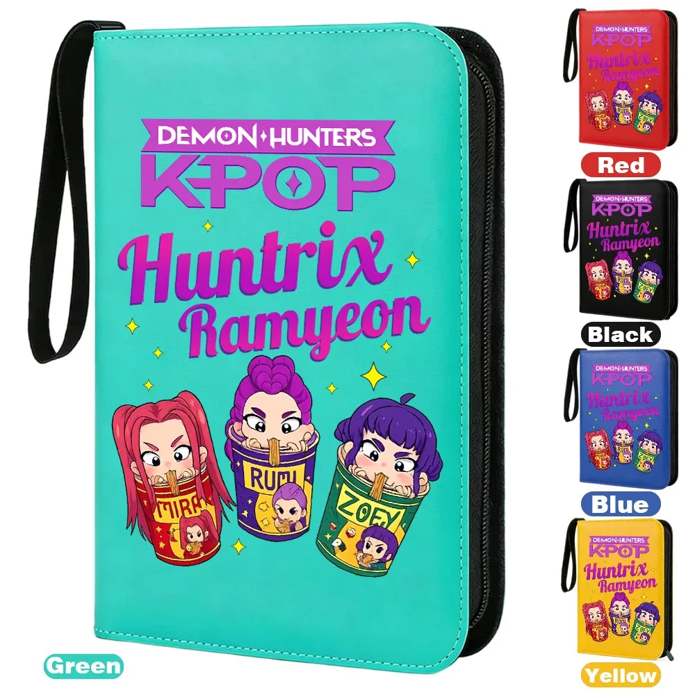 I YAN Demon Hunters card album binder with 400 pockets, PU zipper holder for storing and organizing trading cards.
