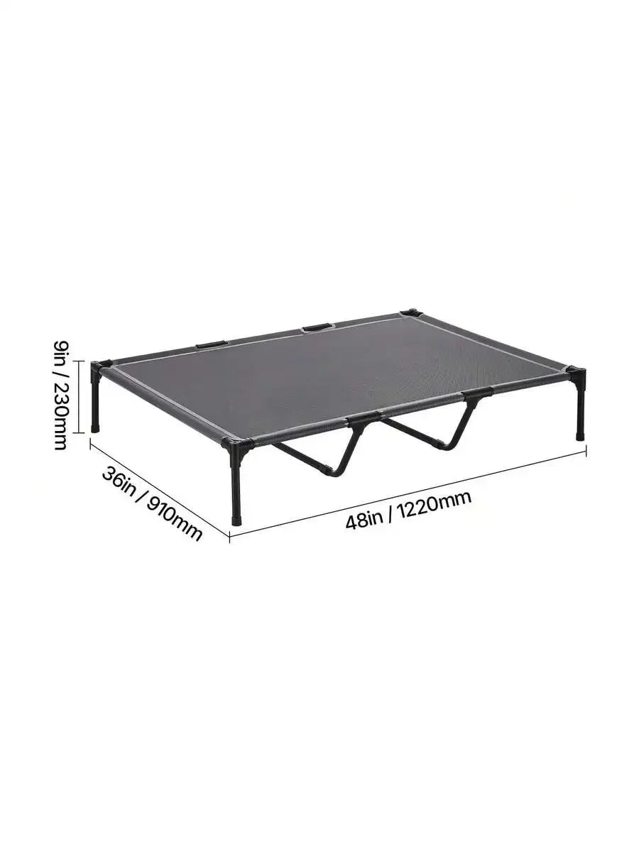 Elevated Dog Bed For Large Dogs, Portable Raised Dog Cot With Steel Metal Frame And Breathable Teslin Mesh, Indoor & Outdoor
