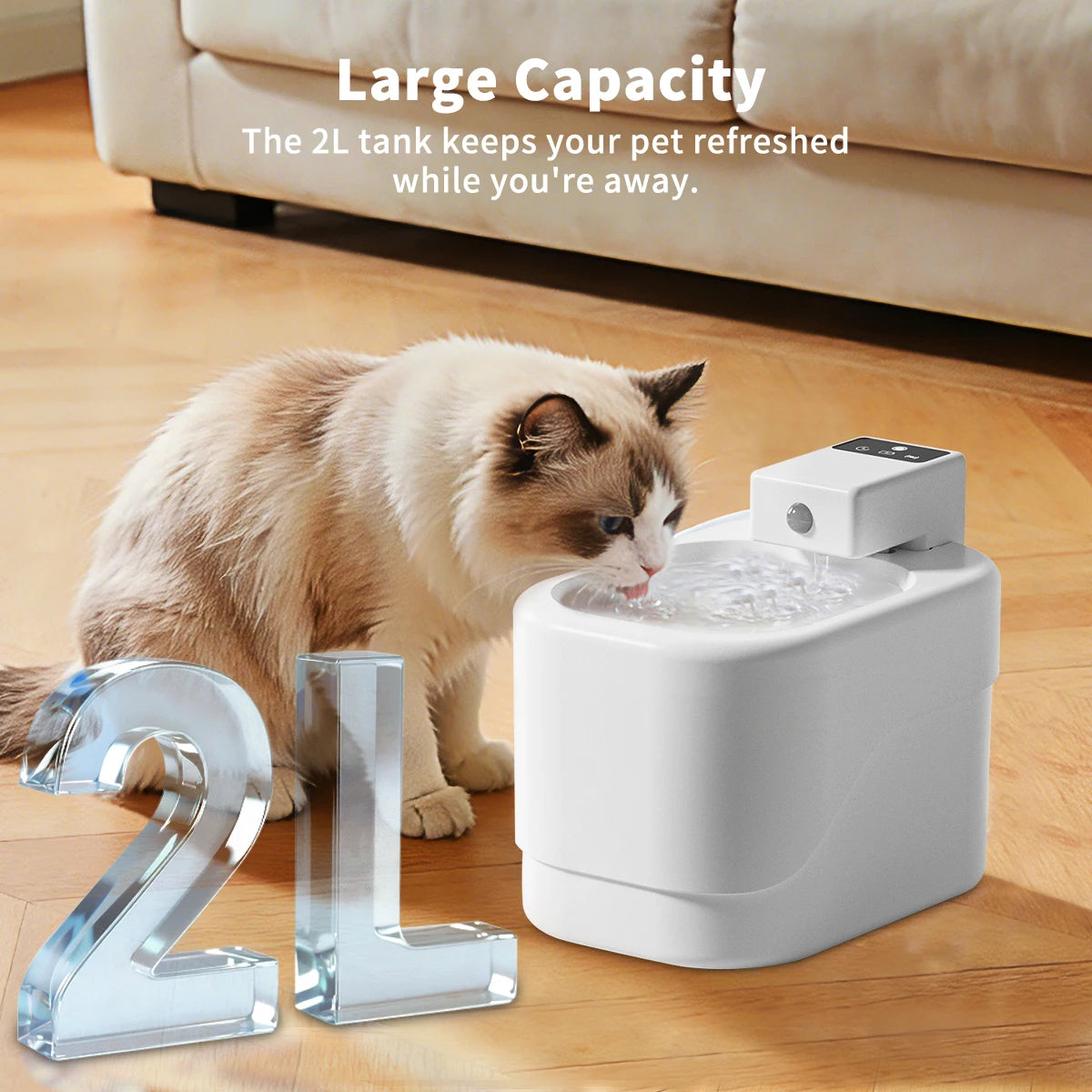 Automatic Dog Water Fountain Dispenser Large Capacity Quiet Indoor Pet Drinking Mute Waterer Cats Water Fountain with Motion