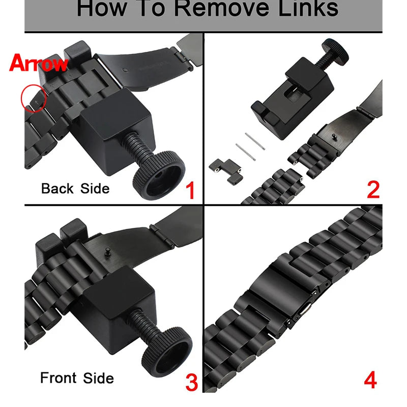 20mm 22mm WatchBand For Amazfit Active/GTS 2/3/4 Mini Strap GTR 2/3/4 42 47mm stainless steel Bracelet For Amazfit Bip 3 5 Band