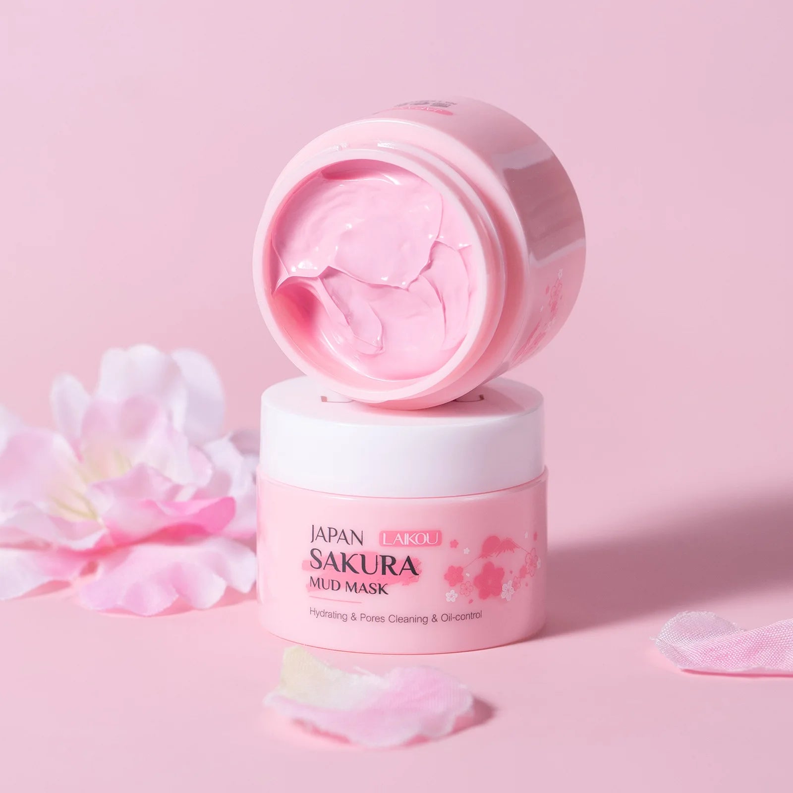 LAIKOU Sakura Clay Mask 25g/90g Deep Cleansing Oil Control Blackhead Removal Moisturizing Brightening Facial Skin Care