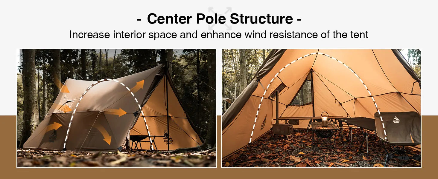 Onetigris ASH Hammock Canopy 4 Person Camping Hot Tent with Stove Jack 4 Season Waterproof Windproof for Survivalist Hiking