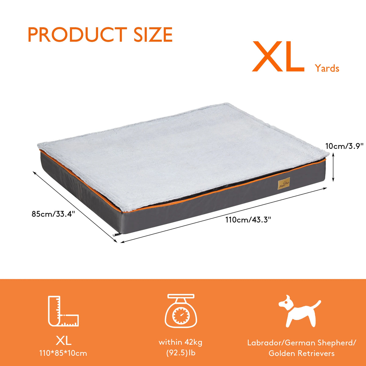 Large I YAN orthopedic dog pet bed with padded foam cushion and washable cover, ideal for comfortable, supportive pet resting.