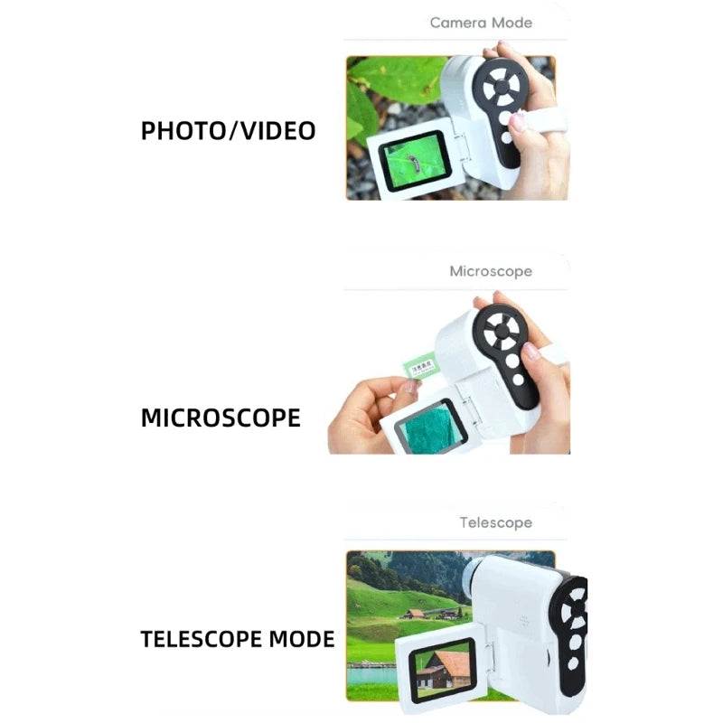 Digital Microscope 1200X USB Microscope Coin Microscope with LED Light 2inch LCD Screen Microscope for Kids Adults 37JD