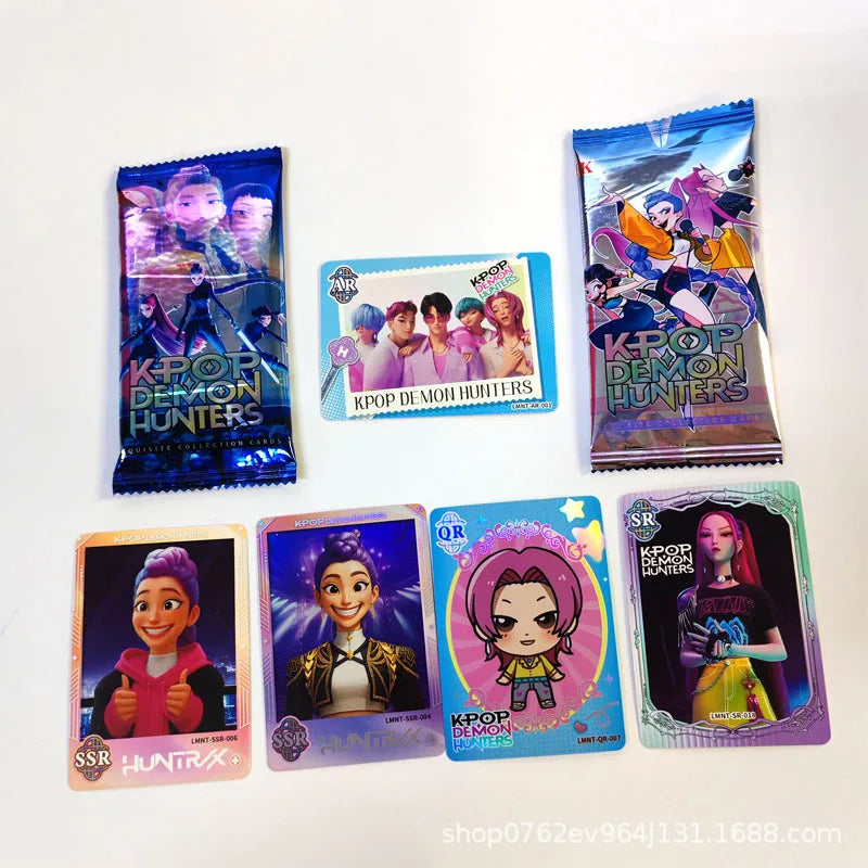 150pcs Kpop Demon Hunters Collectible Cards Warriors Fans Laser Trading Card Set Premium Flash Cards Fans Kids Gift