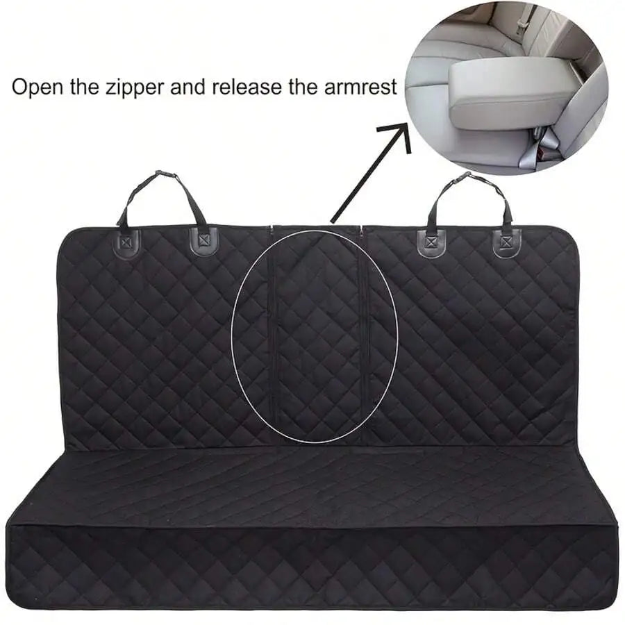I YAN waterproof dog car seat cover on car bench, scratch-proof, nonslip, durable soft pet back seat protector for cars.
