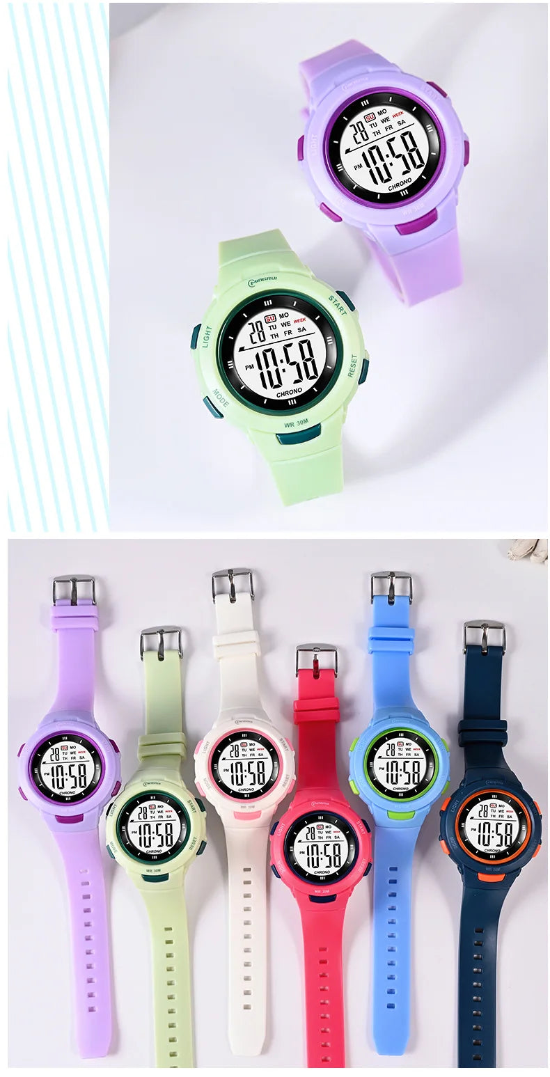 Kids' luminous waterproof smart watch by I YAN featuring alarm, electronic display, suitable for boys and girls, student accessory