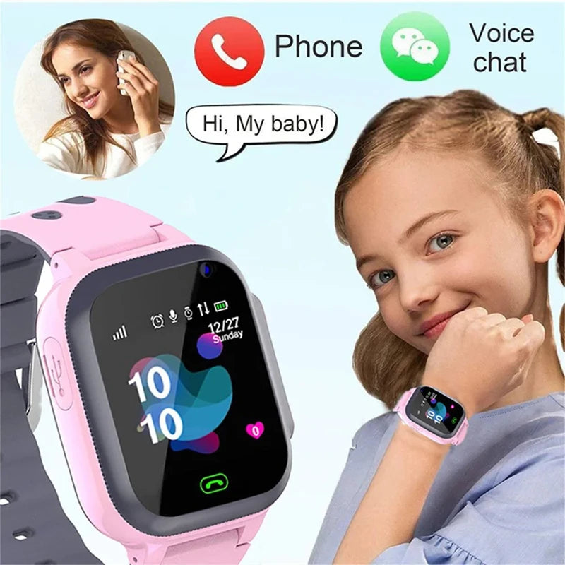 Lenovo Kids Smart Watch Men Women 1.44 Inch HD Screen SOS GPS LED Flashlight Two-Waycalling Mathematical Calculation Smartwatch