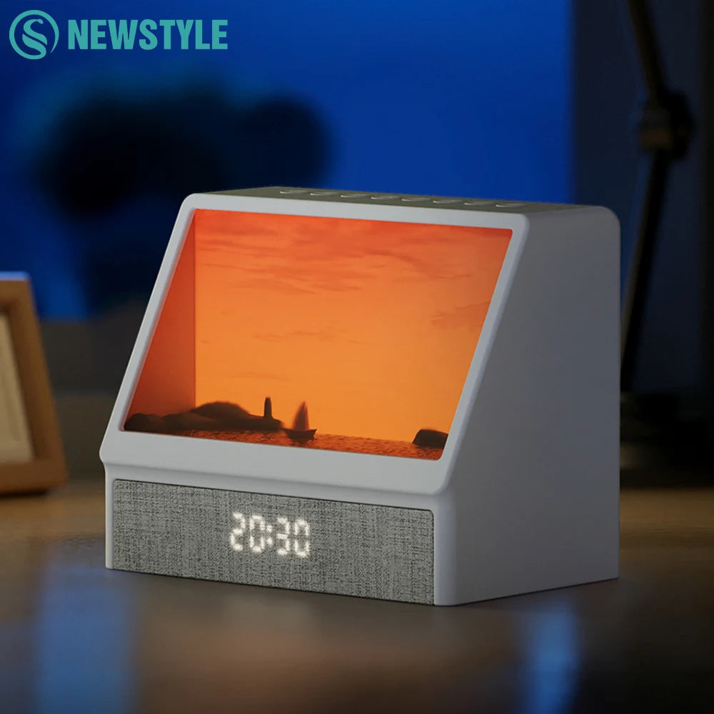 Sunrise Alarm Clock Wake Up Night Light Bluetooth Table Decoration Lamp With Remote Control 5 Levels Brightness Atmosphere Light