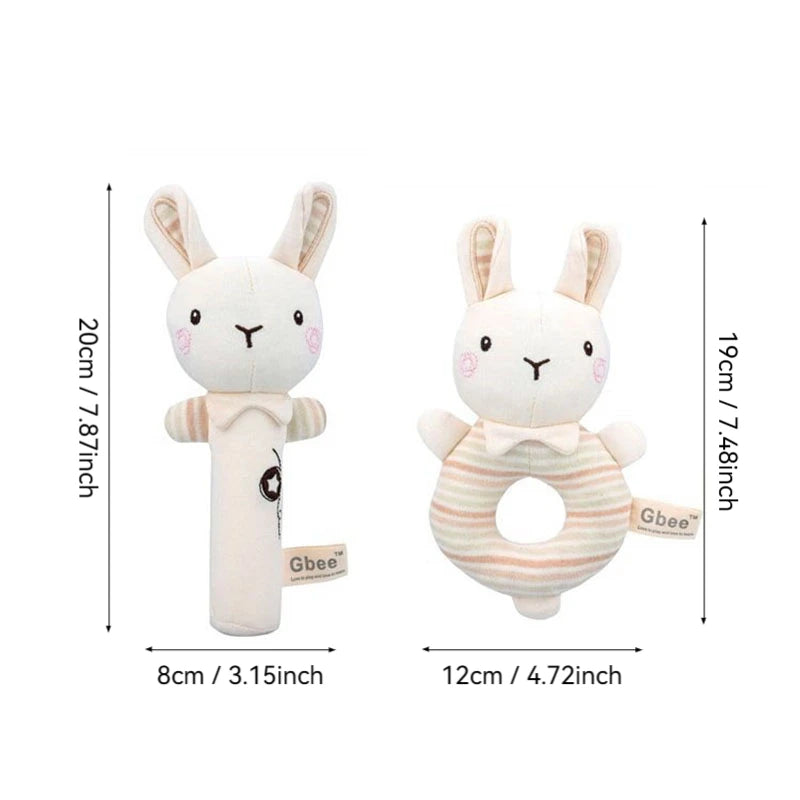 Organic Cotton Hand Rattle Baby Soothing Toy Infant Baby Rattle Toy for Babies