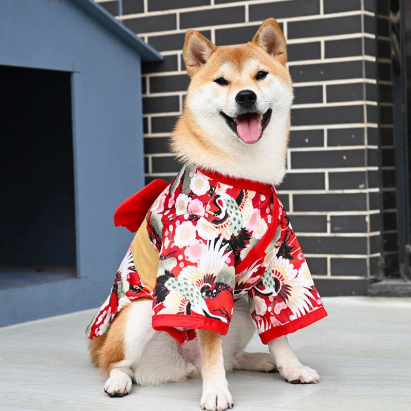 Festival Formal Pet Dog National Costume for Small Medium Dogs Japanese Style Puppy Cat Clothes French Bulldog Shiba Inu Kimono