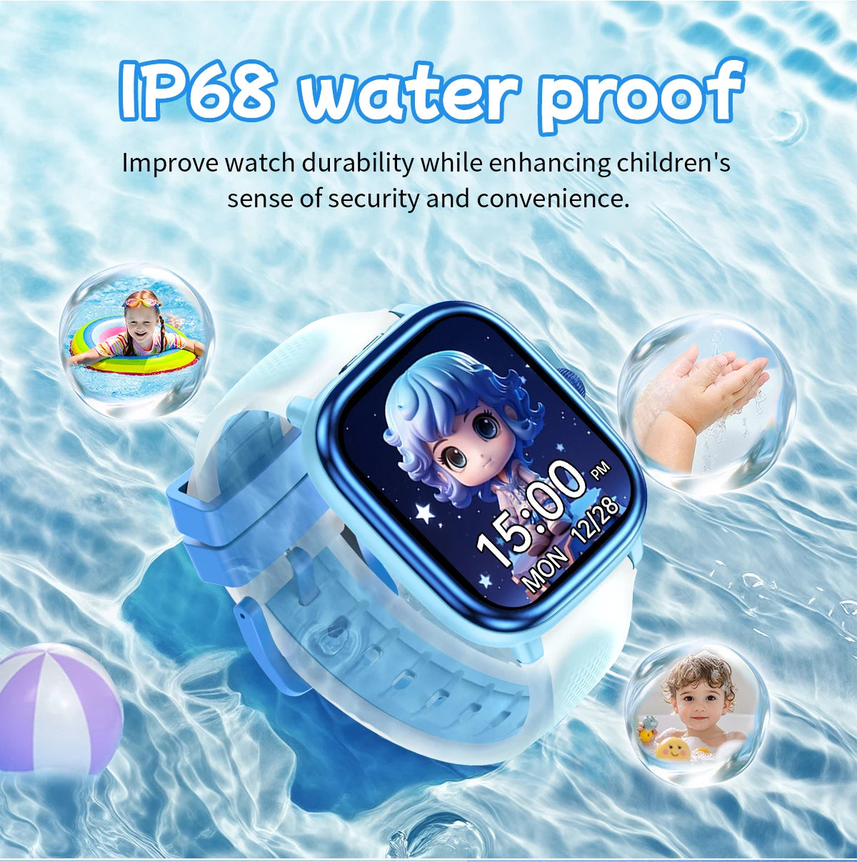 2026 Children's Smart Watch Multiple Learning Modes – Early Education Health Monitor LED Flashlight IP68 Waterproof - I YAN