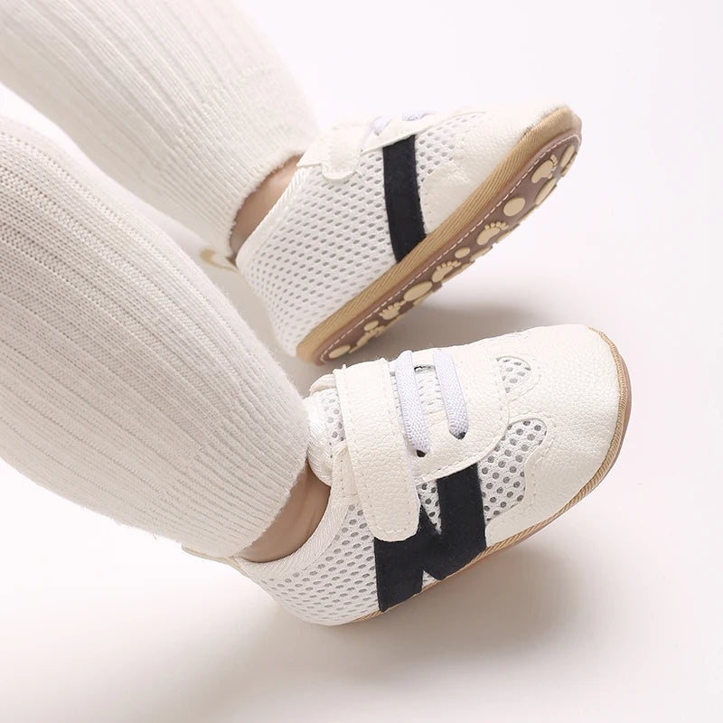 0-18 Months Baby Classic Sneakers - Letters Splicing Design, Non-Slip First Walkers, Comfortable Casual Shoes for Infants & Tod