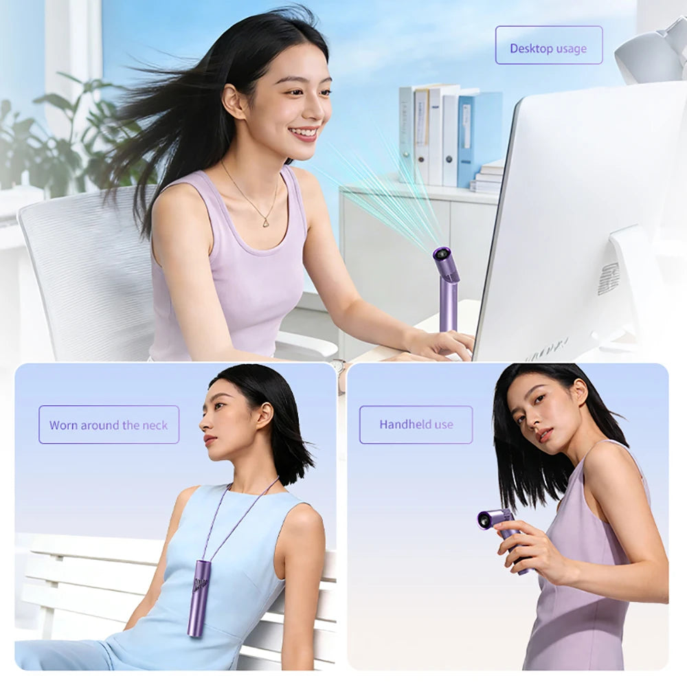 Foldable handheld small fan Outdoor mini high-speed with 199 levels portable USB charging foldable lipstick mini fan