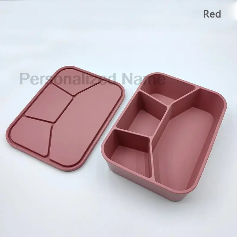 Silicone Bento Lunch Box | 4-Compartment Leakproof Food Container for Kids & Adults - I YAN
