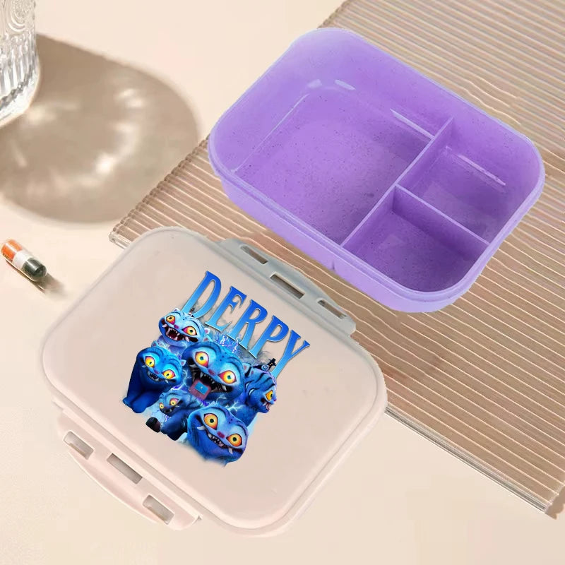 I YAN Demon Hunters anime lunch box with vibrant design, large capacity food container for kids' school and picnic meals.