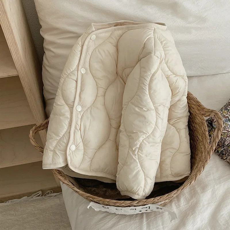 5035 Children's Clothes 2024 Winter Cotton Liner Short Boy's Cotton-padded Jacket All Match Baby Girl's Cotton Down Coat