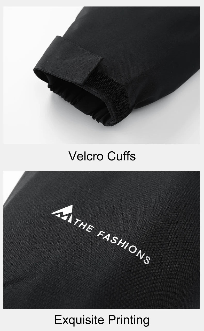 Men's 3 In 1 Thick Hiking Jacket Down Cotton Waterproof Winter Windbreaker Outdoor Warm Camping Jacket Windproof Coat