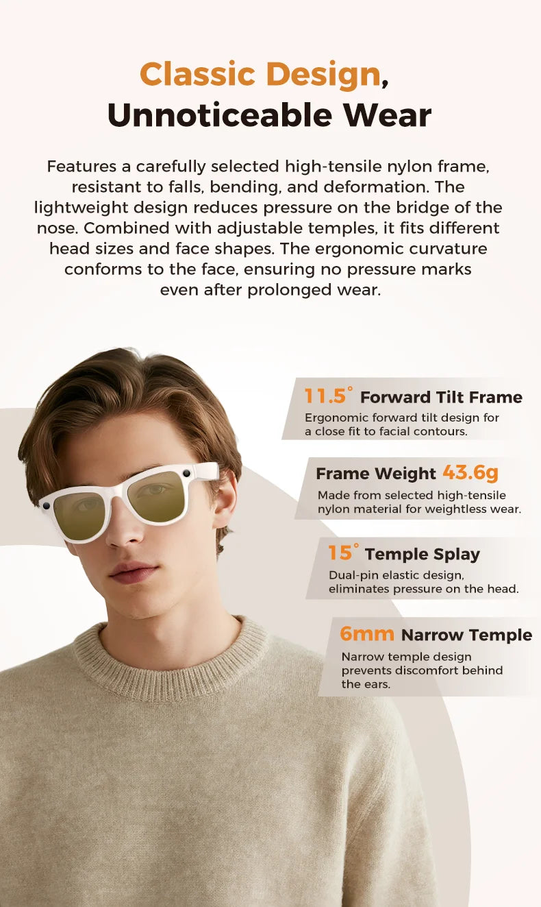 2026 Smart AI Glasses 4K 800W Camera 3600mAh Power Bank 32GB Memory 120+ Translation ChatGPT Music Photos &Video Sunglasses Men