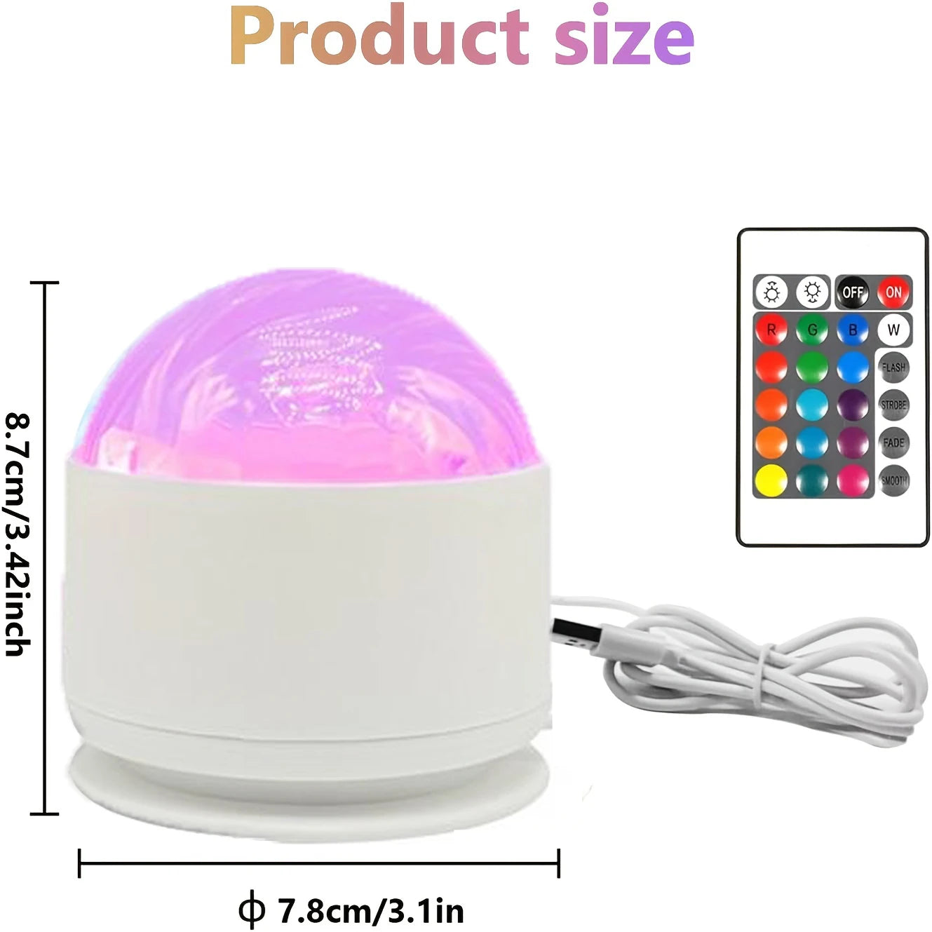16 Colors Night Light Galaxy Starry Sky Northern Lights Projector Light USB Powered Mood Light Perfect for Home Room Party Decor