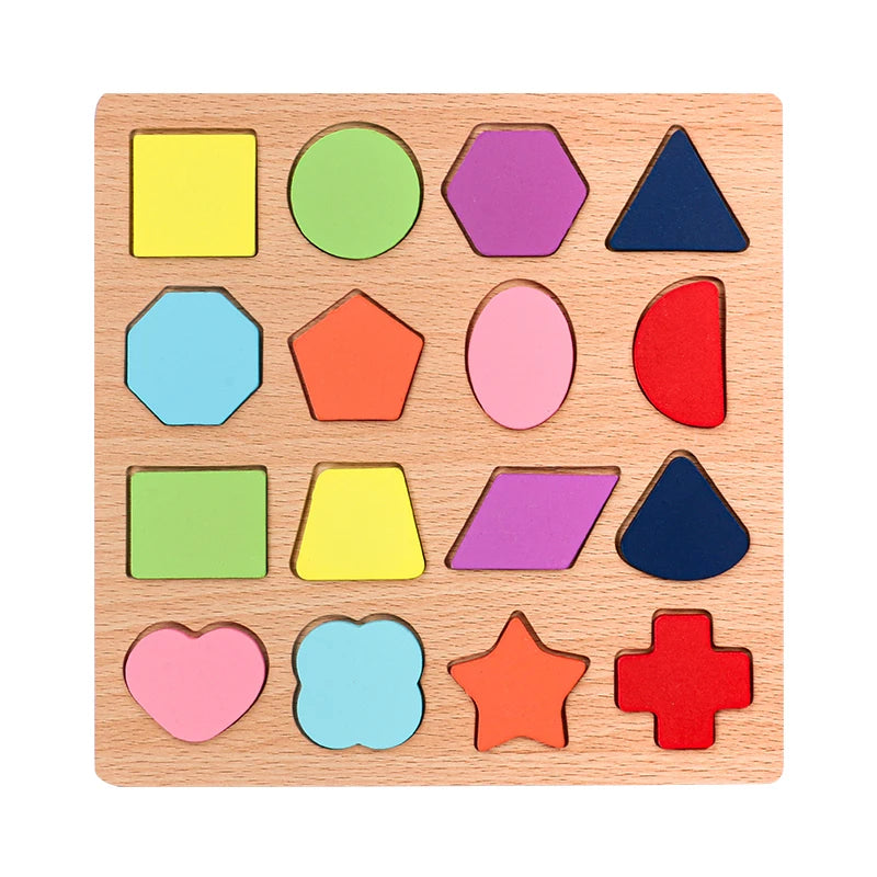 Wooden Montessori puzzle with alphabet, numbers, shapes, and arithmetic symbols for kids by I YAN, educational preschool learning toy