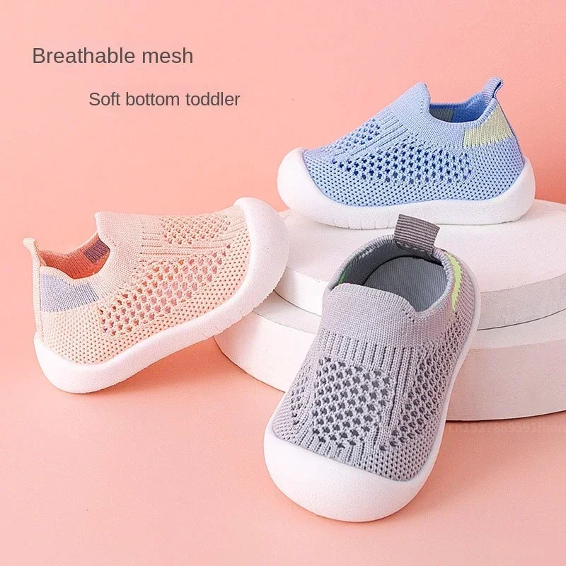 Toddler Slip-On Sneakers – Breathable Knitted Kids Casual Shoes for Boys & Girls (0 Months–4 Years) - I YAN
