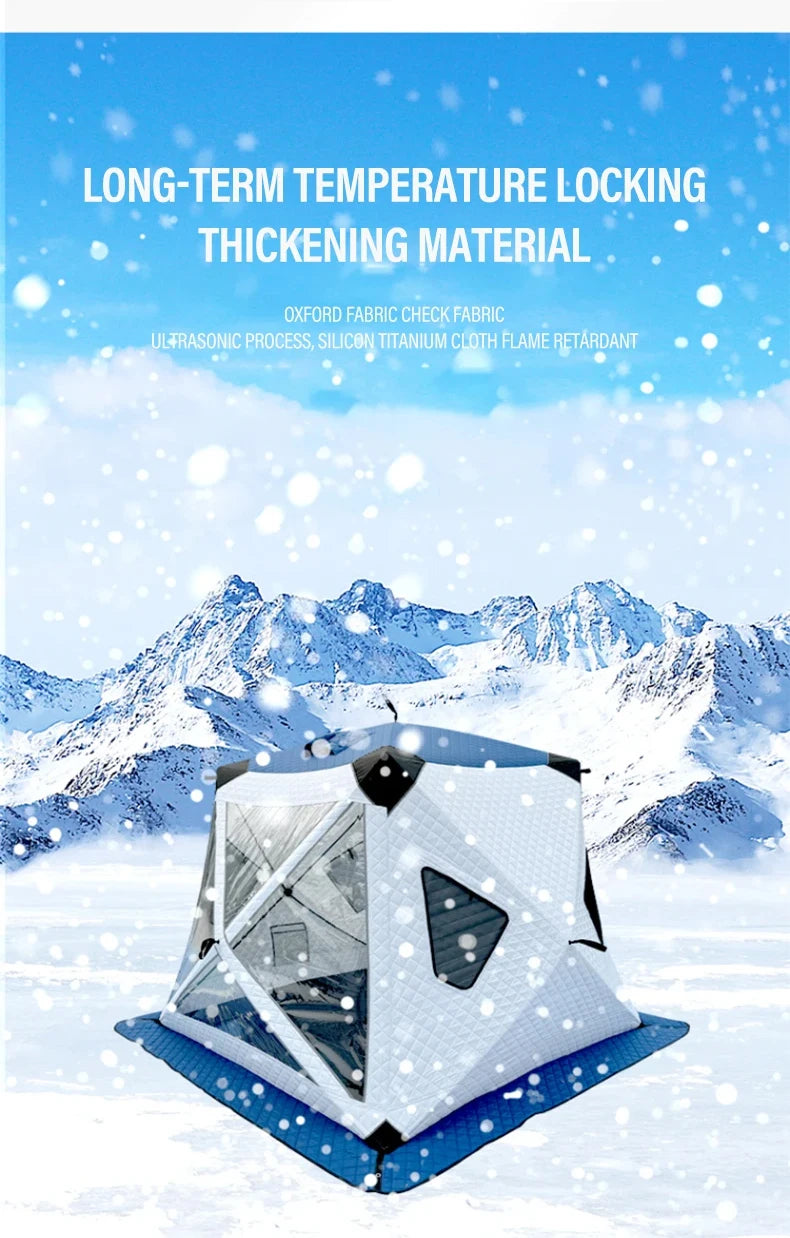 Outdoor Winter Fishing Ice Fishing Tent Camping Gear Warmth-Enhanced Windproof for Cold Weather Fishing Adventures