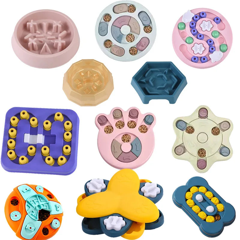 I YAN dog puzzle toy and slow feeder food dispenser with non-slip base, designed to increase dog IQ and promote slow eating.