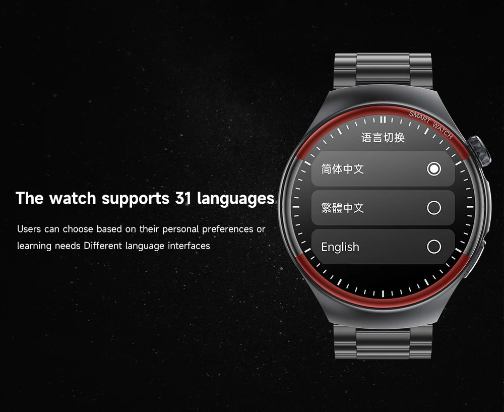 Sapphire Glass Laser Detection Health Smartwatch Men Precise Heart Rate Blood Pressure 150+Sports Bluetooth Call NFC Smart Watch