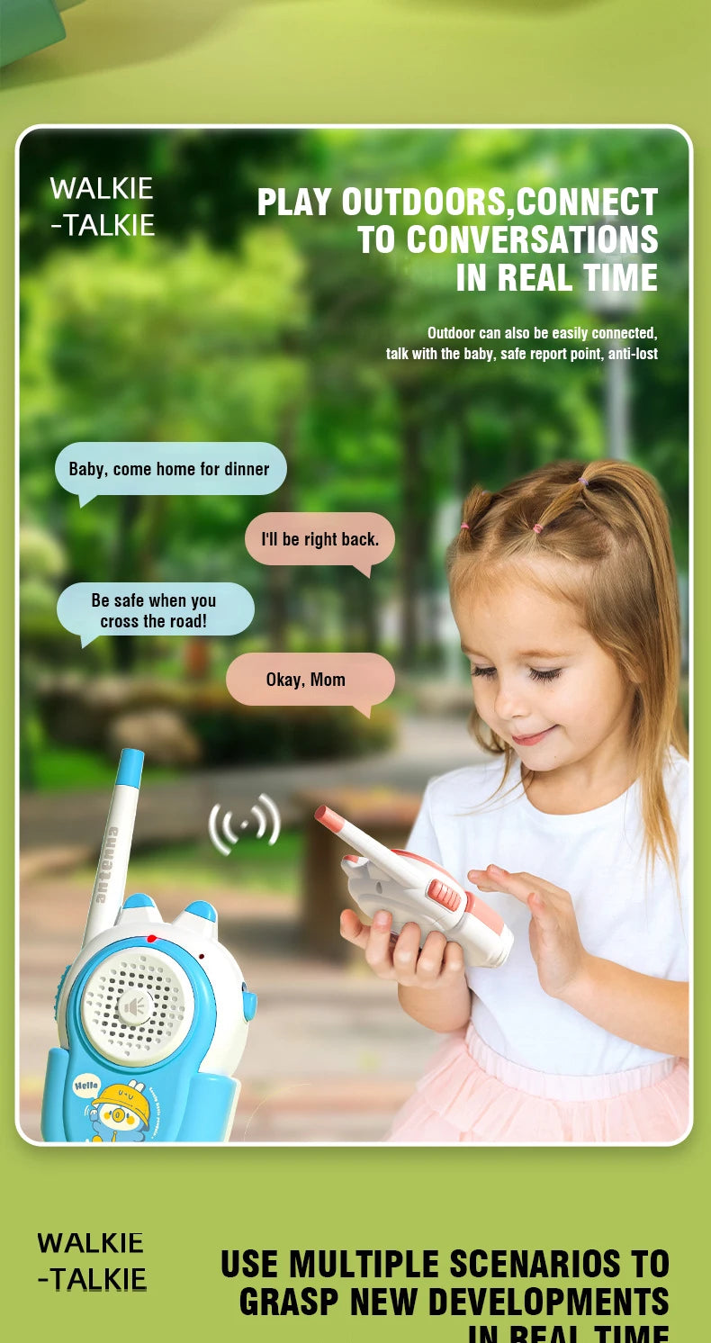 2PC Children's Walkie-talkies Wireless Cartoon Pagers Remote Intercom Outdoor Kids Toys Parent-child Interaction Education Game
