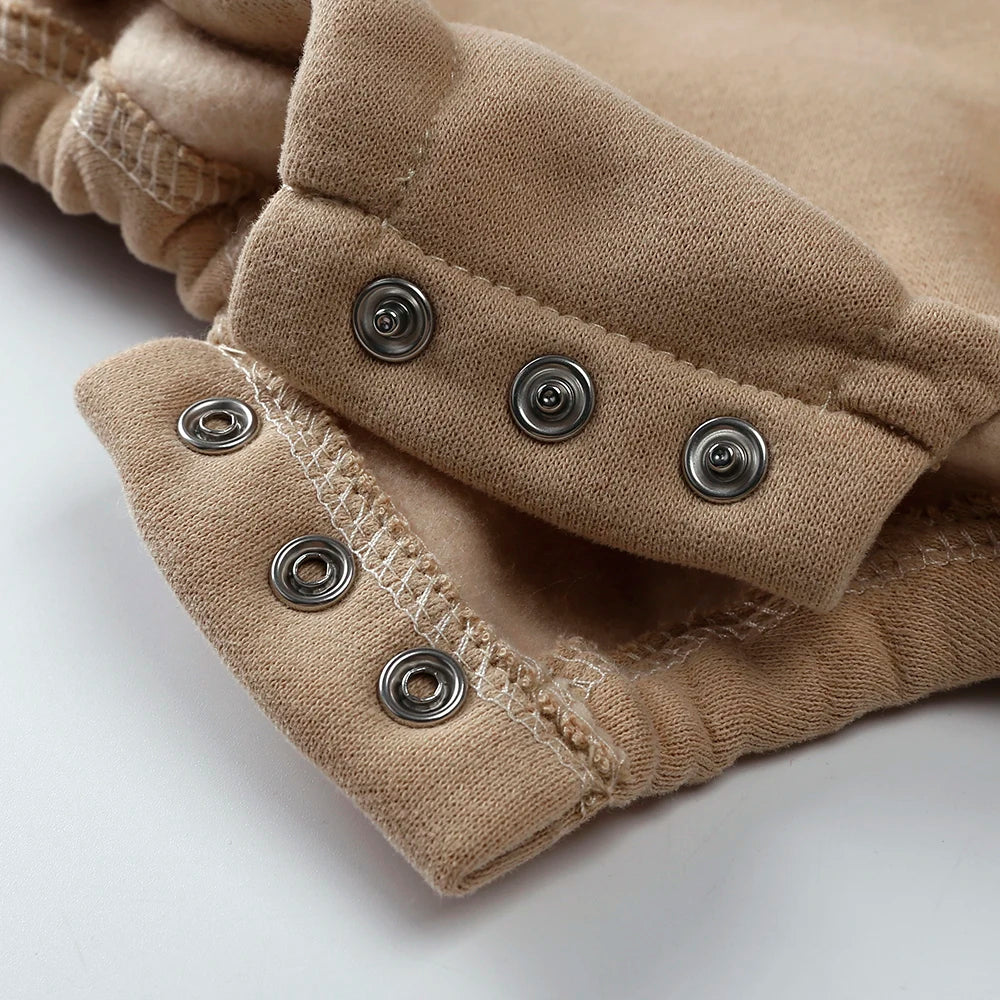 0-24M Christmas Baby Rompers Sets Infant Embroidery Cartoon Thicken Fleece Jumpsuit with Hat Long Sleeve Onesie Newborn Clothes