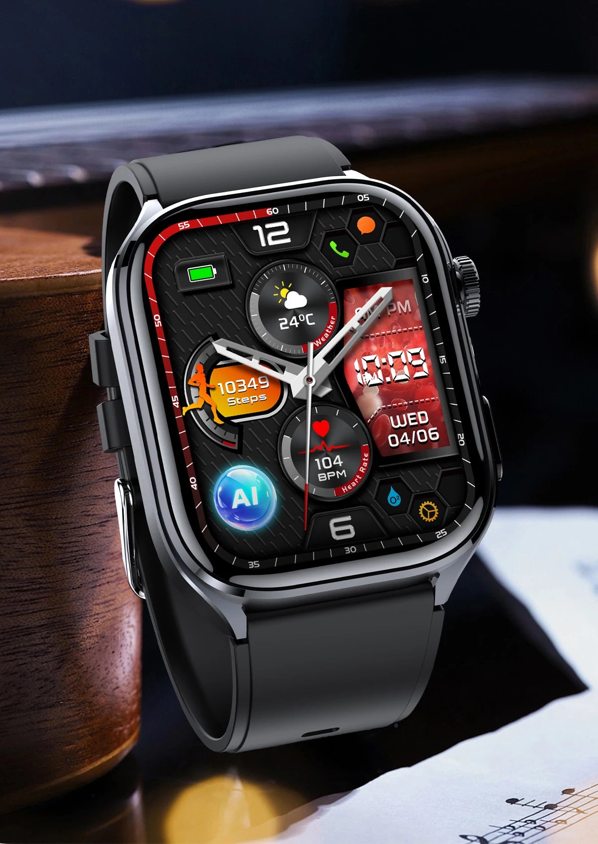 2025Nursing Level Uric Acid Blood lipids Smart Watch Men Blood Pressure ECG+PPG Clock Body Analysis Voice Call Health Smartwatch