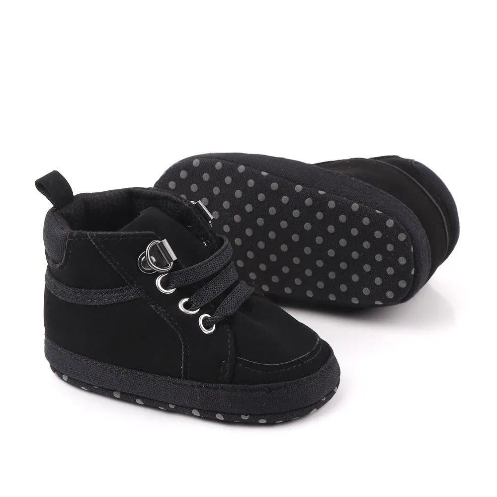 I YAN baby casual ankle-covered toddler boots for boys, suitable for 0-1 years, outdoor prewalking footwear with soft sole.