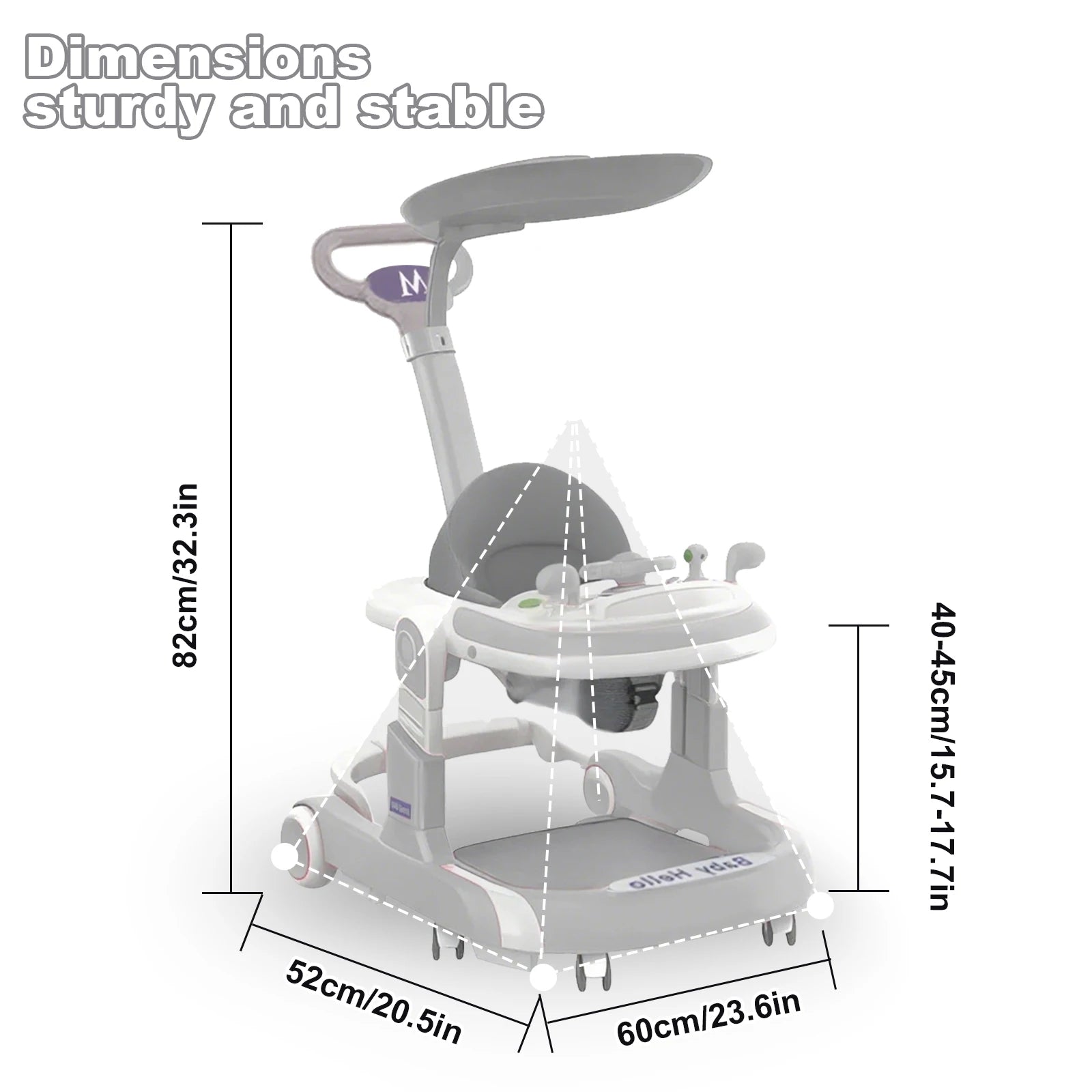 I YAN 5-in-1 baby infant walker with learning toy, anti-rollover design, multifunctional and battery-free for infants