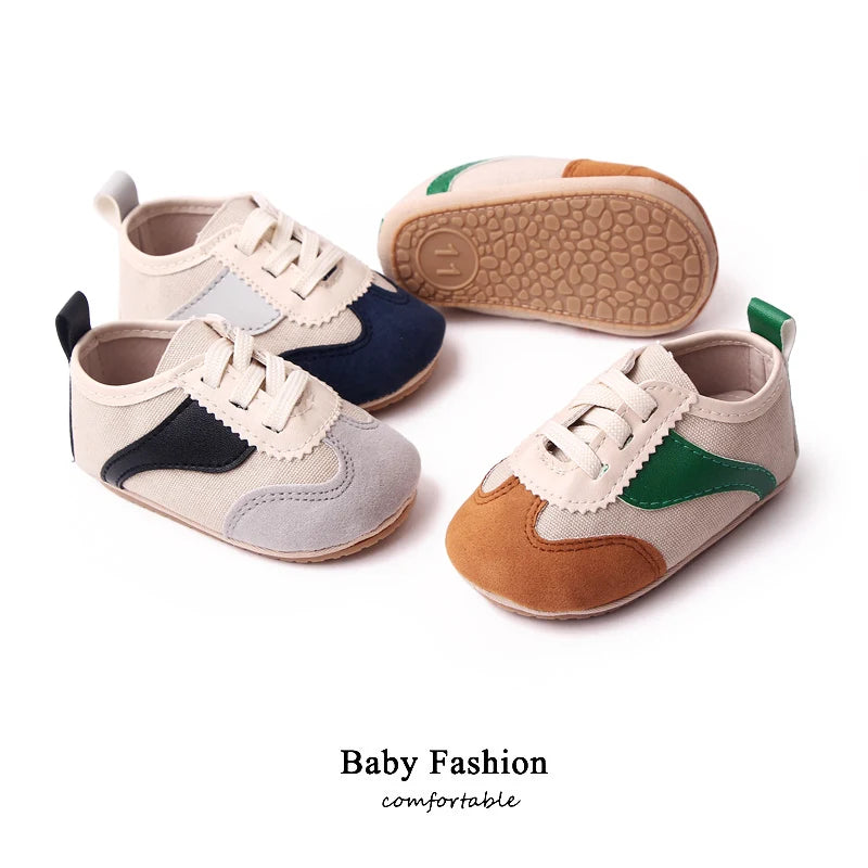 Baby Step Front Shoes Soft-bottom Anti-slip Shoes for Newborns Aged 0-12 Months Classic Children's Canvas Shoes BC2292
