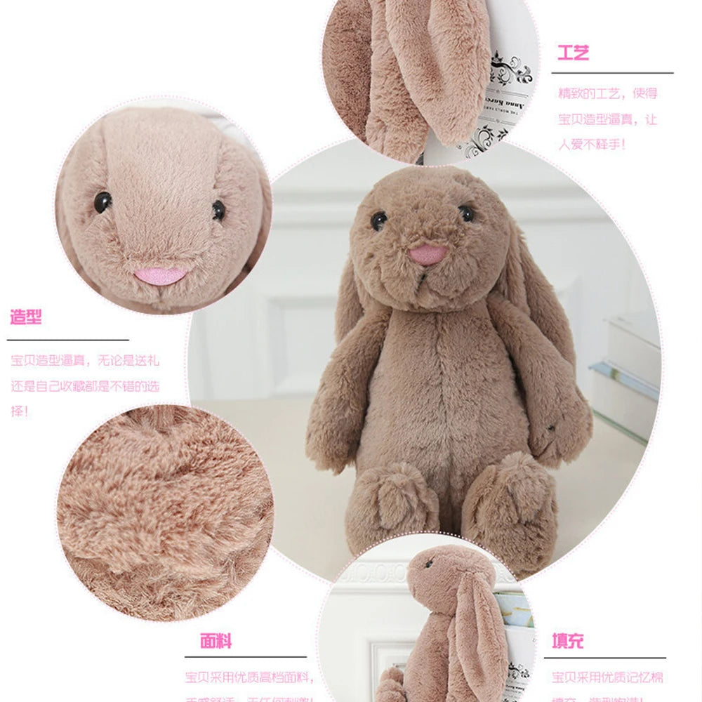 Personalized shy bunny plush toy from I YAN, 40cm rabbit doll with custom embroidered name, soft and cuddly for gift-giving.