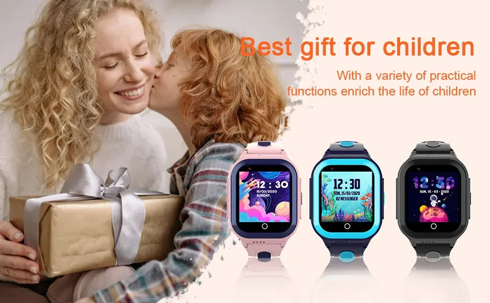 Wonlex KT24S 4G Kids Smart Watch GPS WiFi LBS Tracker – Video Camera Voice Chat GEO Fence for Children - I YAN