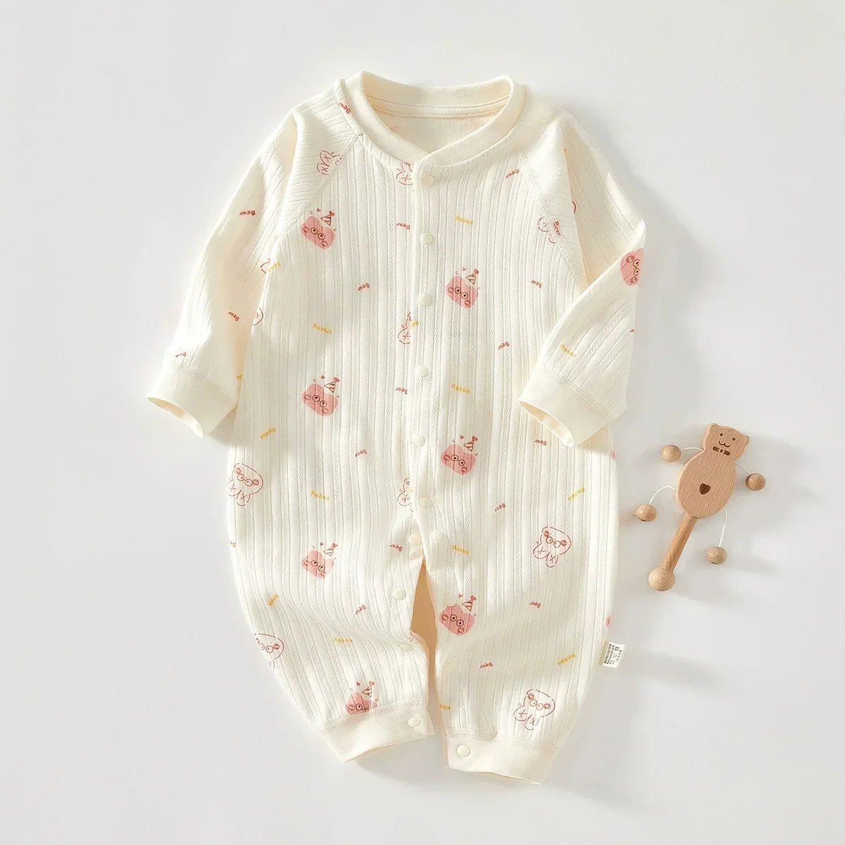Baby Cartoon Long Sleeve Romper – 100% Cotton Unisex Bodysuit for Newborns & Toddlers (0–24 Months) - I YAN
