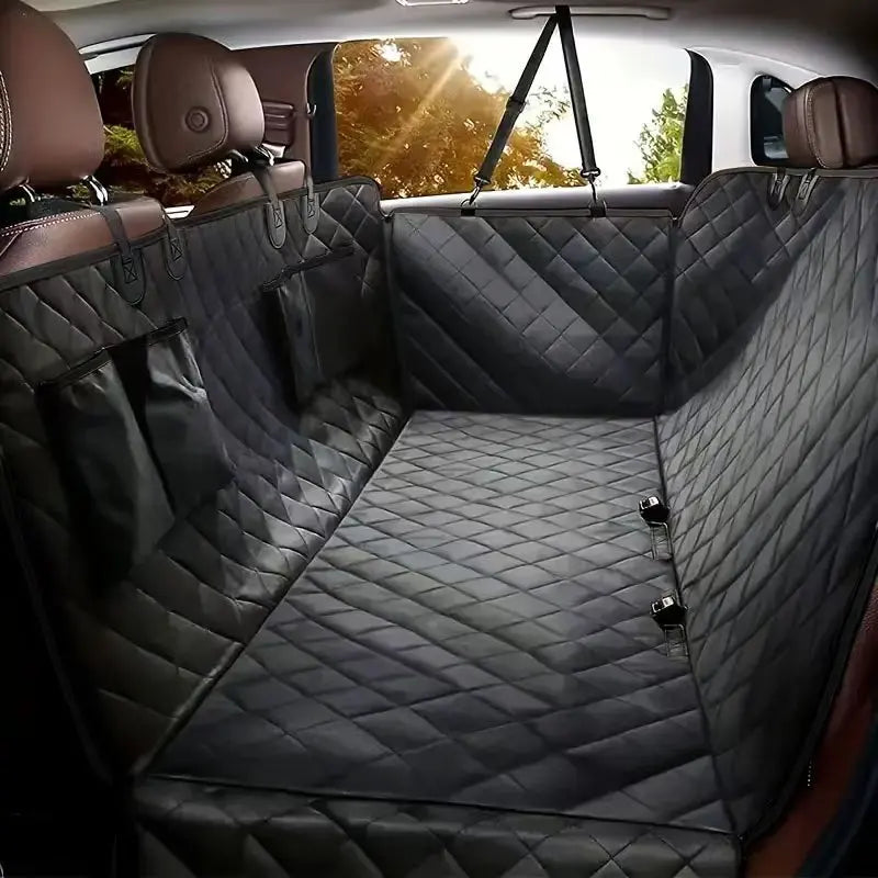 Waterproof dog car seat cover by I YAN, hammock style with soft, scratch-proof, nonslip material for car or truck back seats.