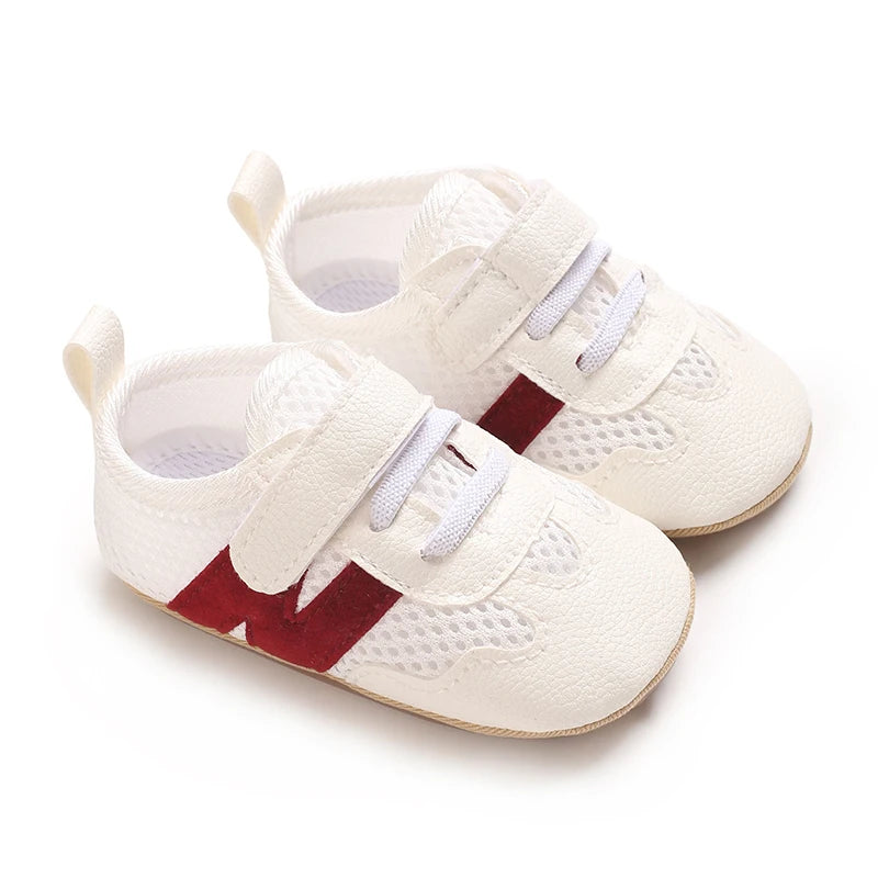 0-18 Months Baby Classic Sneakers - Letters Splicing Design, Non-Slip First Walkers, Comfortable Casual Shoes for Infants & Tod