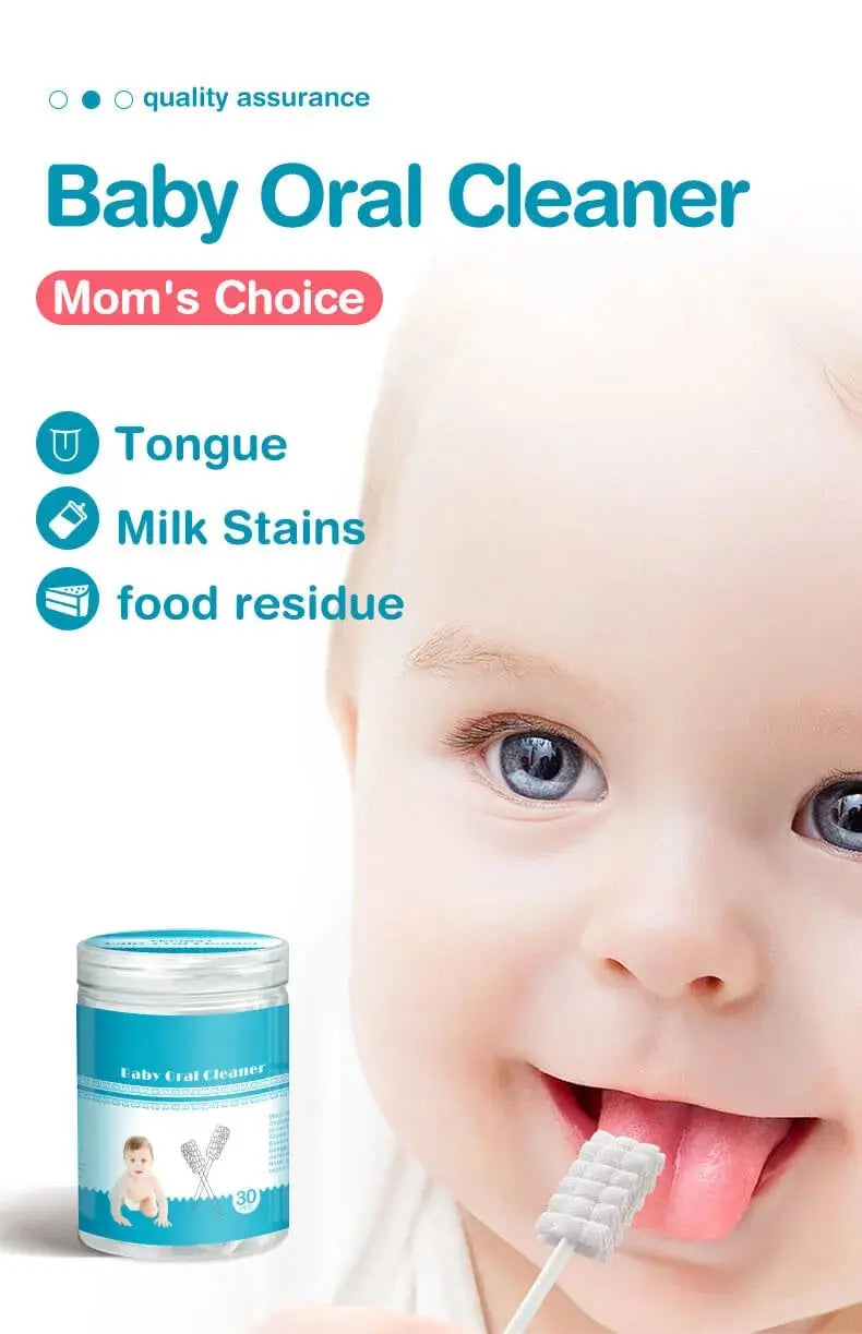 30/60/90pcs Disposable Baby Tongue Clean Stick Baby Oral Cleaner Gauze Glue-free Forged Baby Oral Tongue Cleaner for Babies